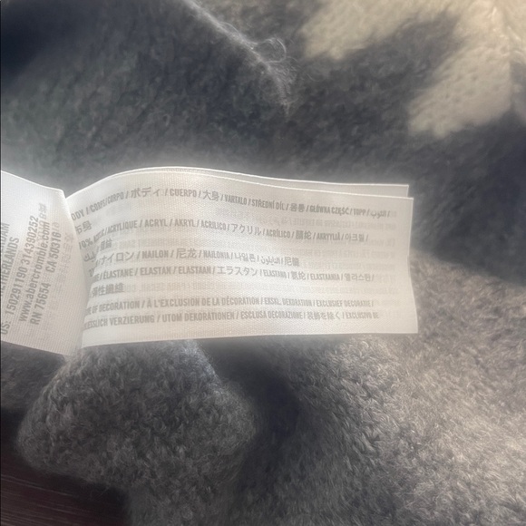 Abercrombie Fitch Turtleneck Sweater Fair Isle Gray White Winter Women’s XS - Picture 4 of 4